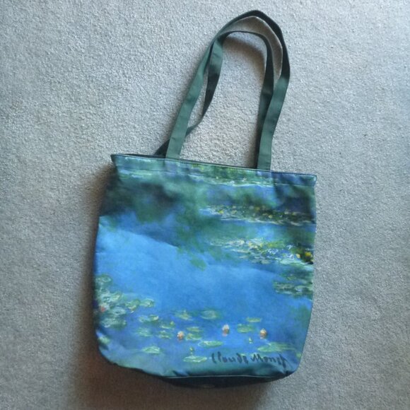 CLAUDE MONET Water Lilies Design Matching Shoulder Tote and Cosmetic Bag - Picture 2 of 9